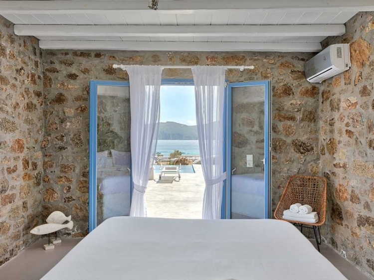 Verweilen Sie in der Ferienvilla Mykonos Panormos Villa in Griechenland kleine Boutique Hotels 