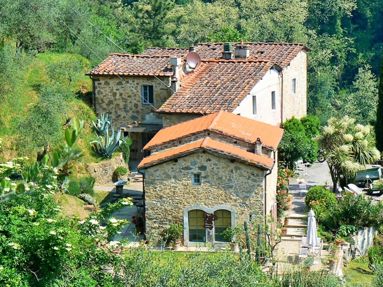 Anlage mit Ferienhaus im Vordergrund