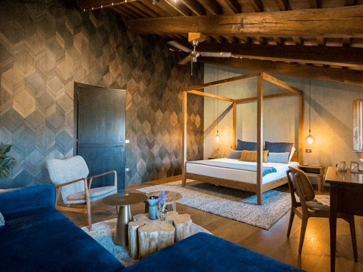 schönes Landhaus Schlafzimmer Borgo Castello Panicaglia Italien Secretplaces