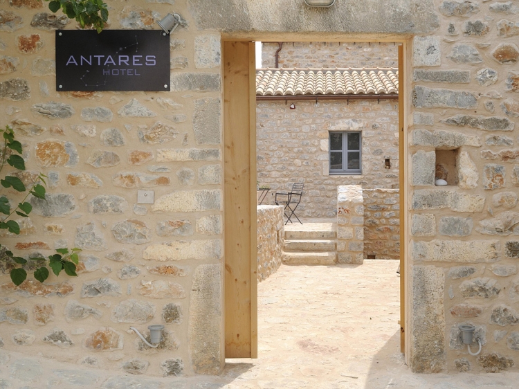 Exterior of hotel Antares Mani Omales Secretplaces   