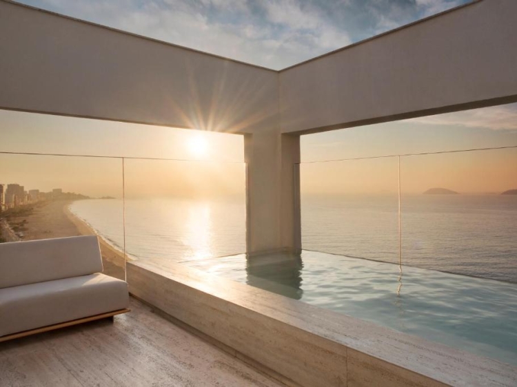 Pool mit Meerblick im Hotel Janeiro, Rio de Janeiro