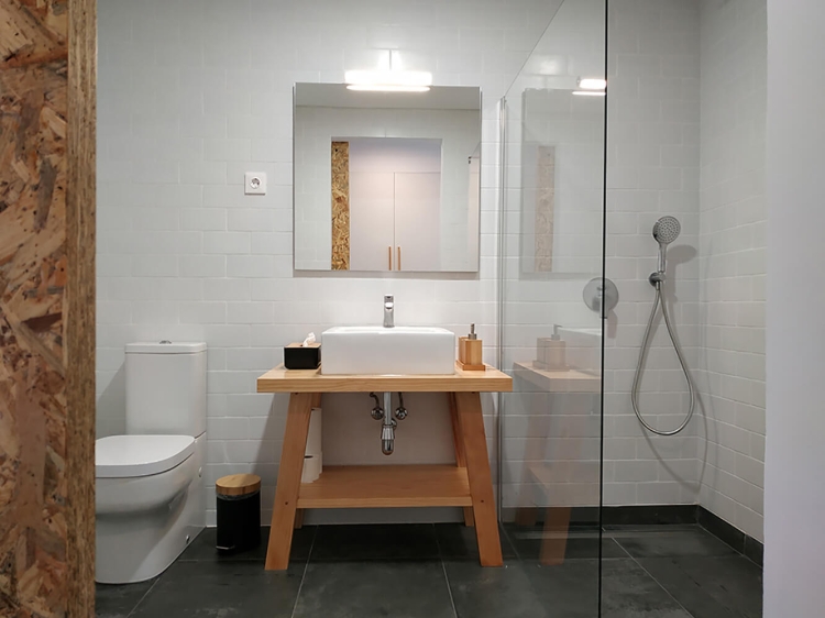 Badezimmer - Ländliche Unterkunft Casas do Morgadio in Biscoitos